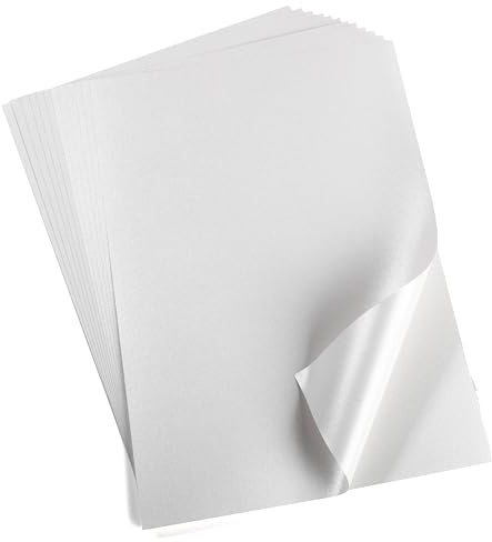 50 Blatt DIN A4 Perglanz-Papier Schneeweiss-Metallic, Bastelpapier mit Perlmutt-Schimmer, 120 g/m²