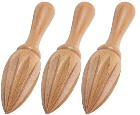 TOVINANNA Lot de 3 Presse-Citrons Manuels Coniques en Bois de Hêtre sans Vernis Presse-Agrumes Portatif pour Citrons Oranges et Limes Extraction Rapide et Goût Pur la Cuisine et