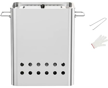 Griglia Verticale a Carbone Griglia in Acciaio Inox 430 con Vari Accessori Riscaldamento Uniforme a 360° Separazione Olio e Fuoco per Uso Domestico e per Ristoranti(A)