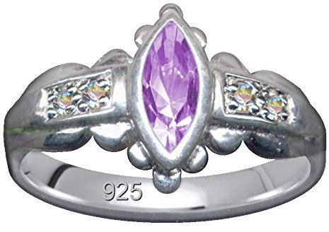RING Jugendstil Art Nouveau Echt Sterling Silber 925 Zirkonia Kristalle Liebe Glaube Hoffnung Emotion Symbol Motiv Stil Objekt extravagant gut schön modisch weiss klar transparent