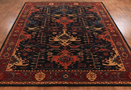 Alfombras y alfombras hechas a mano, estilo oriental, 100% lana, 152 x 244 cm, color rojo