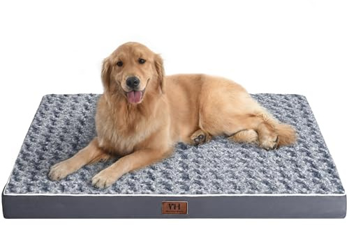 WESTERN HOME WH Large Dog Bed for Large, Jumbo, Medium Dogs, Orthopedic Pet Bed Waterproof Mattress with Removable Washable Cover, Thick Egg Crate Foam Dog Bed with Non-Slip Bottom