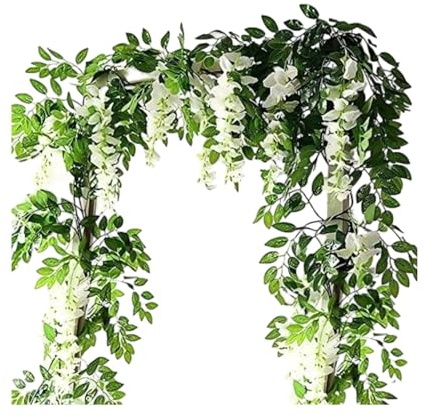 2 pièces de Vigne de Fleur Artificielle 2M/6.5 Pieds Fausse glycine Suspendue Guirlande de Vigne de Fleur de Vigne, utilisée pour la décoration Murale, Mariage à la Maison, Jardin, décoration de fête