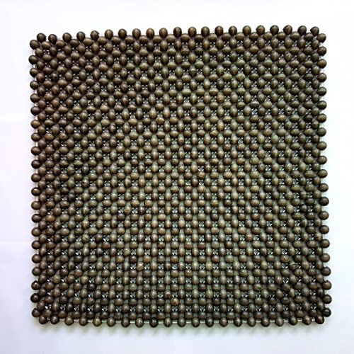EXCEL LIFE Natural Wood Beaded Seat Cover Pad Mat Comfy Cool Summer Massage Seat Cushion (Square Large) for Truck,RV,Pickup,Big Office Chair only