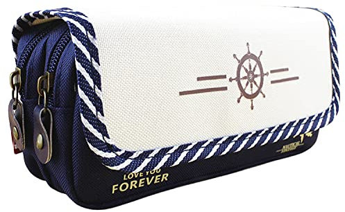 Federmäppchen Große Bleistiftetui Federtaschen Teenager Aufbewahrung Bleistift Tasche Mäppchen Handheld tragbare Büro Briefpapier Tasche für College Schule Mädchen Jungen Geschenk (Blau)