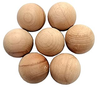 JIHUOO 50 Pcs Natural Round Wooden Balls Unfinished Hardwood Craft Balls Decorative Wood Spheres for Craft DIY Projects 30mm