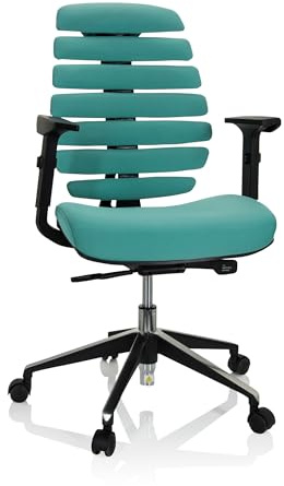 hjh OFFICE Profi Bürostuhl Ergo LINE II Stoff Türkis, ergonomischer Drehstuhl, GS geprüft, TÜV Süd nach DIN EN 1335-1, 1335-2