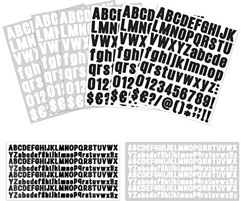 Vicloon Lettere in Vinile, 8 Fogli Set di Adesivi Numeri, 902Pcs Lettere Numeri Autoadesivi, Adesivi Con Impermeabile per Segni, Finestre, Porte, Automobili, Casa, Affari