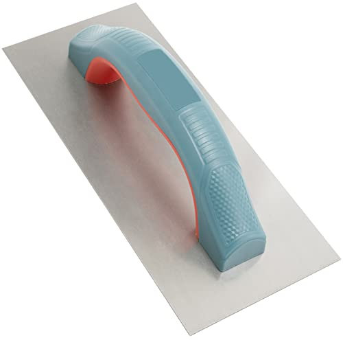 AERZETIX - C64836 - Llana de acabado/talocha/alisadora sin dientes 280x120mm - herramienta manual para la construcción - manija en plástico - hoja en acero - albañilería edificio mampostería