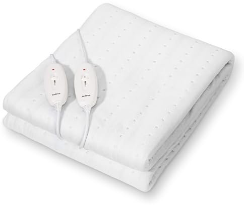 Todeco Wärmeunterbett, anschmiegsame Wärmebettunterlage,160 x 140 cm, Heizkissen mit Zwei Temperaturzonen, Heizdecke mit Sicherheitsautomatik, Überhitzungsschutz, 3 Temperatursstufen, Waschbar
