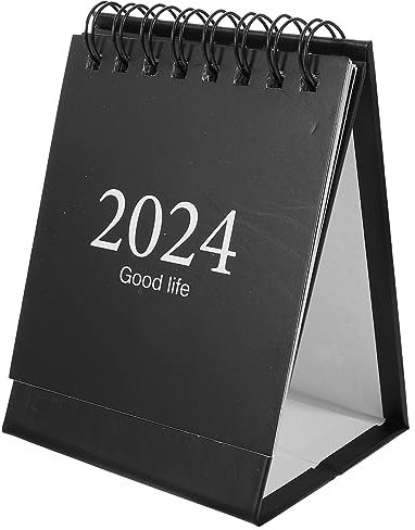 NUOBESTY Tischkalender 2024 Englischer Kleiner Tischkalender Mini-Kalender Kalenderplaner 2023–2024 Büro-Monatskalender Für Heimbüro