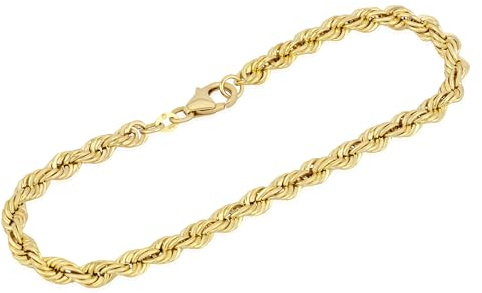 NKlaus Armband Zopfkette, 585 oder 333 Gelbgold, hohl, 19cm lang, 1 Stück | 4,5mm breit; 14 Karat oder 8 Karat