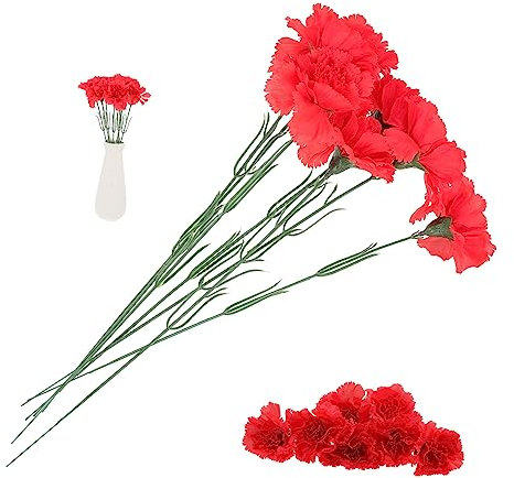 PRETYZOOM 7 falscher blumenstrauß Künstlicher Blumenstrauß Hirsch-Party-Dekorationen künstliche blüten Artificial Flower gefälschter Blumenstrauß künstliche Nelke künstliche rot