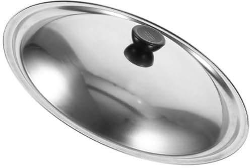 Luxshiny Stainless Steel Frying Pan Lid Multi-purpose Cooking Pot Cover Ergonomic Design for Boiling Frying and Steaming for Home Restaurant and Canteen Use