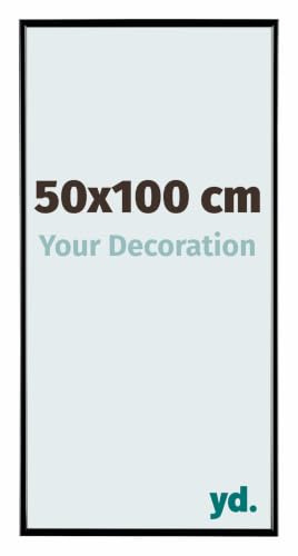 Your Decoration - Bilderrahmen 50x100 cm - Schwarz Hochglanz - Bilderrahmen aus Kunststoff mit Acrylglas - Antireflex - 50x100 Rahmen - Evry