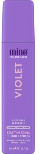 Minetan Self Tan Foam | Violet - 1 Hour Express, Best Sunless Tanning Mousse for a Super Dark Bronze Skin Finish, Face & Body Fake Tanner, Ultra Hydrating Glow, Vegan & Paraben Free, 6.7 Fl Oz