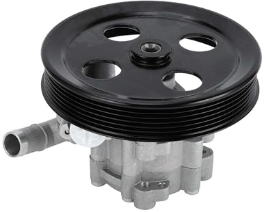 VekAuto Pompa Servosterzo Compatibile per Jeep Wrangler (JK) con Motore 3.8L 2007-2011, Lega di Alluminio Coerente Tono Argento No.52059899AE/53032956AA con Puleggia.