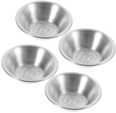 Hoement Molde Para Tartas De Huevo y Muffins De Acero Inoxidable, Antiadherente, Paquete De 4 Piezas, Uso Doméstico, Apto Para Horno, Para Repostería y Postres Caseros