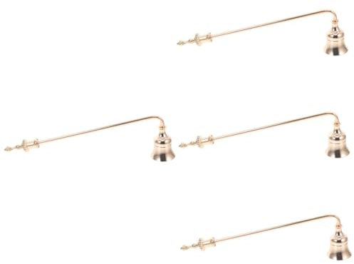 Cabilock 4 Stück Aromatherapie-kerzenlöscher Löschzubehör Kerzenzubehör Dekorativer Kerzenlöscher Teelicht Bogen Antiker Kerzenlöscher Glockenschnüffler Kerzenstopper Lampe Golden Aluminium