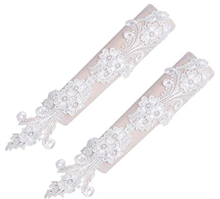 OATIPHO Elegante Brauthandschuhe Mit Blumenspitze Hochzeitskleid-handschuhe Bequeme Passform Hochzeitsbedarf Weiß