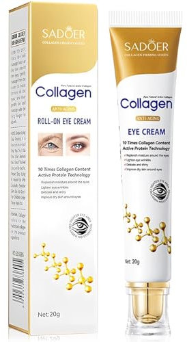 Crème Contour des Yeux, Crème Anti-Rides et Age Yeux avec Acide Hyaluronique, Retinol et Collagène, Hydratant Nourrissant Crème Yeux pour les Poches, Ridules et Cernes, 20ml