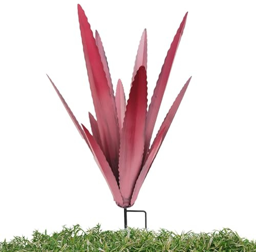 Weqizuerqi d'agave en métal de 29 x 29 x 45 cm - Décoration de Jardin en Fer forgé - Décoration de Jardin pour terrasse ou Jardin