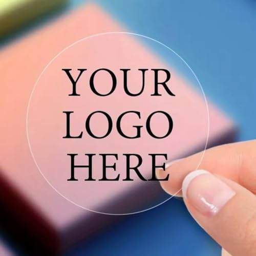 100 Stück personalisierte transparente Aufkleber Tags benutzerdefinierte runde Logo Text Etiketten Aufkleber for Hochzeit, Geburtstag, Verpackung Umschlag Dichtungen Party Gastgeschenk