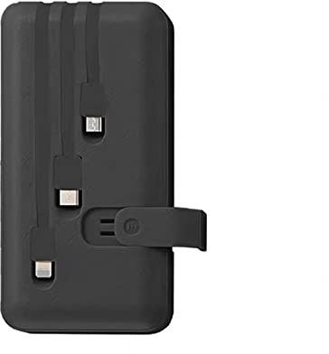 Power Bank 30000 Mah Batería Externa de Carga rápida incorporada en 3 Cables Pover Bank para Todos los teléfonos Inteligentes Power Bank, Negro
