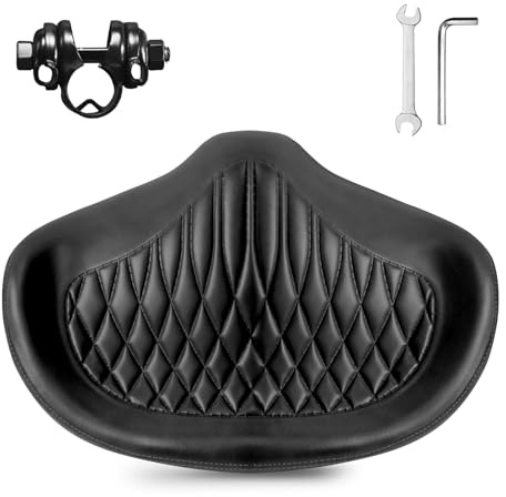 AEYINO Sella per bicicletta extra large da uomo e donna, comoda e ampia con morbida imbottitura in schiuma, ergonomico sellino senza naso per mountain bike, city bike, bici da corsa e cyclette