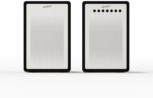 Gadhouse Miles Bookshelf Speakers – 25W Stereo Speakers For Record Player with Dynamic Grille for Sound Quality - Bluetooth Speakers with AUX Input, Modern Stylish Hifi Design