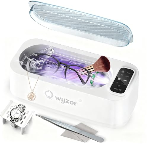 Ultrasonic Cleaner, 55KHz High-Frequency Ultrasonic Jewellery Cleaner With UV Light, 4 Cleaning Modes & One-Touch Operation, Dual Deep Cleaning For Jewellery, Glasses, Watches, Dentures, Rings & More