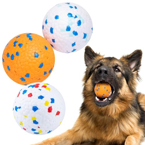Hundeball indistruttibile Giocattolo per cani Palla per cani Set di palle per cani Palla da tennis interattiva per cani Durevole Adatta per cani di taglia grande, media e piccola Set di giocattoli per