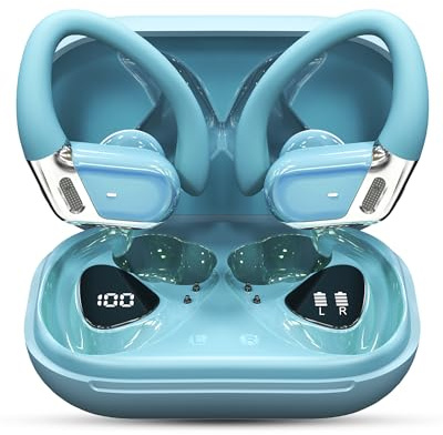 chalvh Cuffie Bluetooth 5.4, Auricolari Bluetooth Sport con 3D Bass Hifi Stereo, 50 Ore Cuffie Wireless In Ear