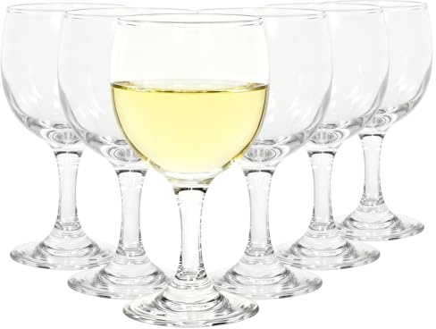 6 PCS 235ml Lead-Free Crystal White Wine Glass Set - Dishwasher Safe Elegant Stemware for Parties & Daily Use