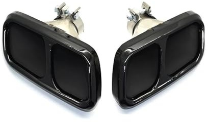Tubo Scarico Auto Punta Di Scarico Per Auto Per Silenziatore Tubo Quad Acciaio Inossidabile Per Range Per Rover 2018-2020 Ugello Quadrato punta silenziatore(Nero)