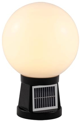 KUEYANB Lampada A Colonna Solare Sferica per Esterni, Villa, Giardino, Cortile,Recinzione, Apparecchio di Illuminazione Solare A LED, Adatta per Ambienti Umidi, Moderna Lampada A Colonna per Esterni