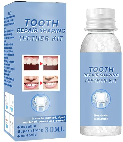 2 Kit de Reparación de Dientes Postizos Temporales, Perlas Moldeables para Empaste Dental Provisional y Relleno de Dientes Faltantes o Rotos, Cemento Dental Temporal de Gránulos DIY
