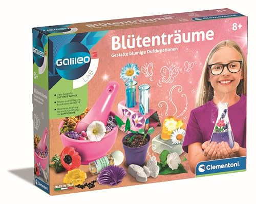 Clementoni Galileo Lab – Blütenträume, Experimentierkasten zur Kräuter- & Pflanzenkunde, Versuche mit Natur und Kosmetik, Spielzeug für Kinder ab 8 Jahren von Clementoni 59006