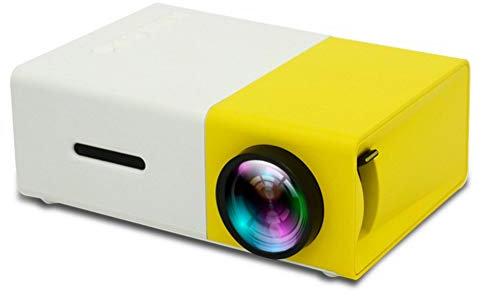 Videoproiettore Proiettore Proiettori domestici Proiettore LCD 1080P Mini Portable 600 lumen 3.5mm Audio 320x240 Pixel Home Media Project Player (Color : Yellow)