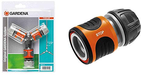 Gardena Abzweig-Satz für 13 mm (1/2 Zoll)- und 15 mm (5/8 Zoll)-Wasserschläuche: Wasserdichter Abzweig-Verbinder für eine einfache Wasserteilung & Wasserstop 13 mm (1/2 Zoll) und 15 mm (5/8 Zoll)