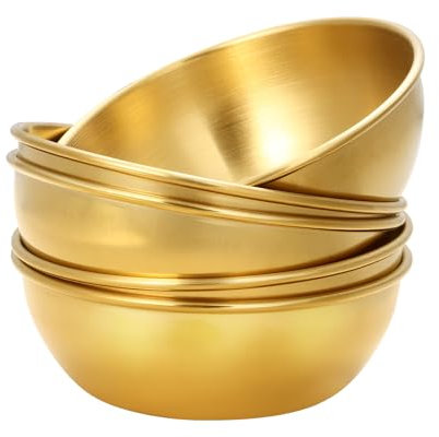 5PCS Food Dipping Bowls, Small Stainless Steel Snack Serving Bowls, Round Seasoning Dish Dessert Bowl Appetizer Bowl for Sauces Soy Sauce Ketchup Veginer