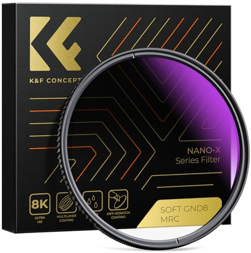 K&F CONCEPT 58mm Soft GND8 Lens Filter Graduated ND Gradient Neutral Density for Camera (Nano-X Series)
