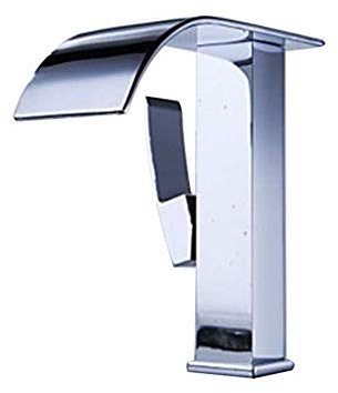 SINGID Miscelatore Lavabo Cucina Bagno, Bagno Miscelatore Cascata Rubinetto Ottone Rubinetto Bagno moderno Rubinetto cromato in ottone