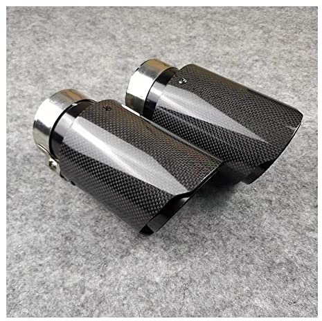 Auspuffblenden One Piece Universal Edelstahl Düse Gegrillt Schwarz Glänzend Schalldämpfer Endrohr Auto Kohlefaser Auspuffrohr Für Akrapovic Auspuffrohr (Farbe : IN 57 Out 101MM)