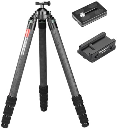SUNWYAFOTO T4040CS - Trípode de caza para rifle de tiro, fibra de carbono, 40 mm, 4 secciones, carga de 40 kg