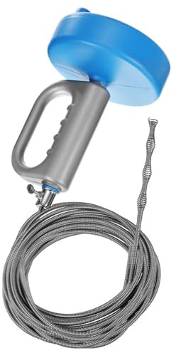 QUARKZMAN Desatascadores de Desagüe de 49 Pies de Acero Inoxidable, Herramienta Flexible para Limpiar Tuberías, Desatascador de Pelo para Inodoro, Removedor de Obstrucciones, Azul