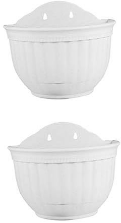 BESPORTBLE 2 Piezas macetero semicircular para Colgar en la Pared Maceta de Terracota Plantas Falsas de Interior decoración Bohemia Plantas Artificiales Maceta Colgante Vertical