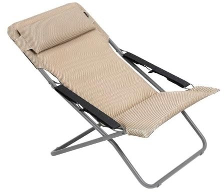 Lafuma MOBILIER - Klappbarer, gepolsterter Liegestuhl - Transabed - BeComfort® - Beige Moka LFM2829_9935-5 Jahre Garantie