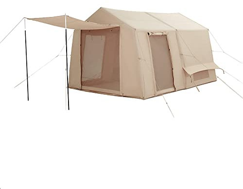 Aufblasbares Outdoor-Campingzelt mit Pumpe, 12 m² große Glamping-Zelte, einfach aufzubauendes, winddichtes 4-Jahreszeiten-Haus zum Angeln, Camping und Wandern