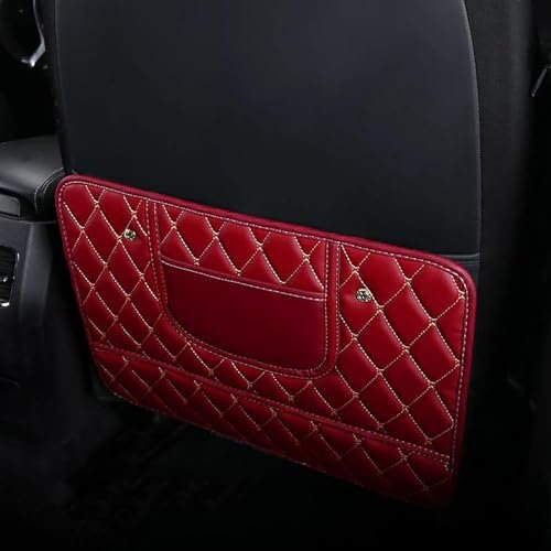 JHYGBKYHGG Auto Rücksitz Anti Kick Pad Für Ren-Ault Modus/Pulse/Sandero/Twingo/Vel Satis/Zoe, 2 Stück Leder-Autositz-Trittmatte wasserdichte Rückenlehnenschutz mit Organizer Taschen Innenzubehör,B